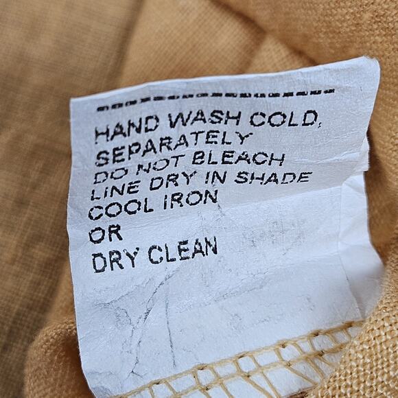 VIOLA BORGHI Womens Linen Top Large Made in Italy Bohemian Lt Orange Bell Sleeve - Picture 5 of 6